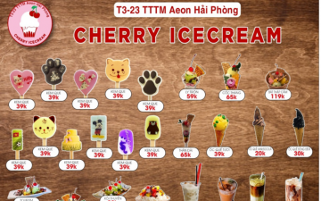 Thực đơn Cherry Icecream AEON MALL Hải Phòng Lê Chân