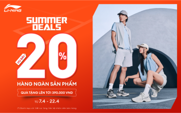 🔥 LI-NING SUMMER DEALS: GIẢM 20% + TẶNG QUÀ TỚI 390K 🔥