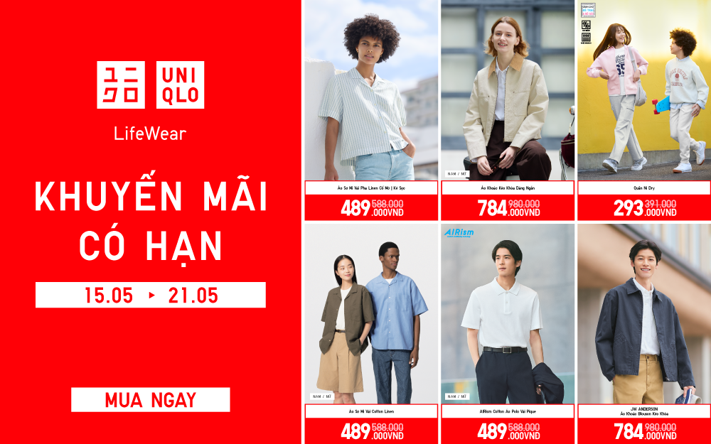 ĐÓN HÈ THOẢI MÁI CÙNG LOẠT ƯU ĐÃI HÁP DẪN TỪ UNIQLO