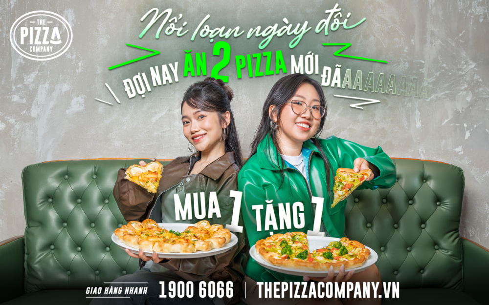 😤 Bình thường có thèm cũng nhịn, đợi tới nay ngày đôi 05.05 để chớp deal MUA 1 TẶNG 1 PIZZA, ăn hẳn 02 bánh – bởi vì tui là một Pizza-lovers nổi loạnnnnn!