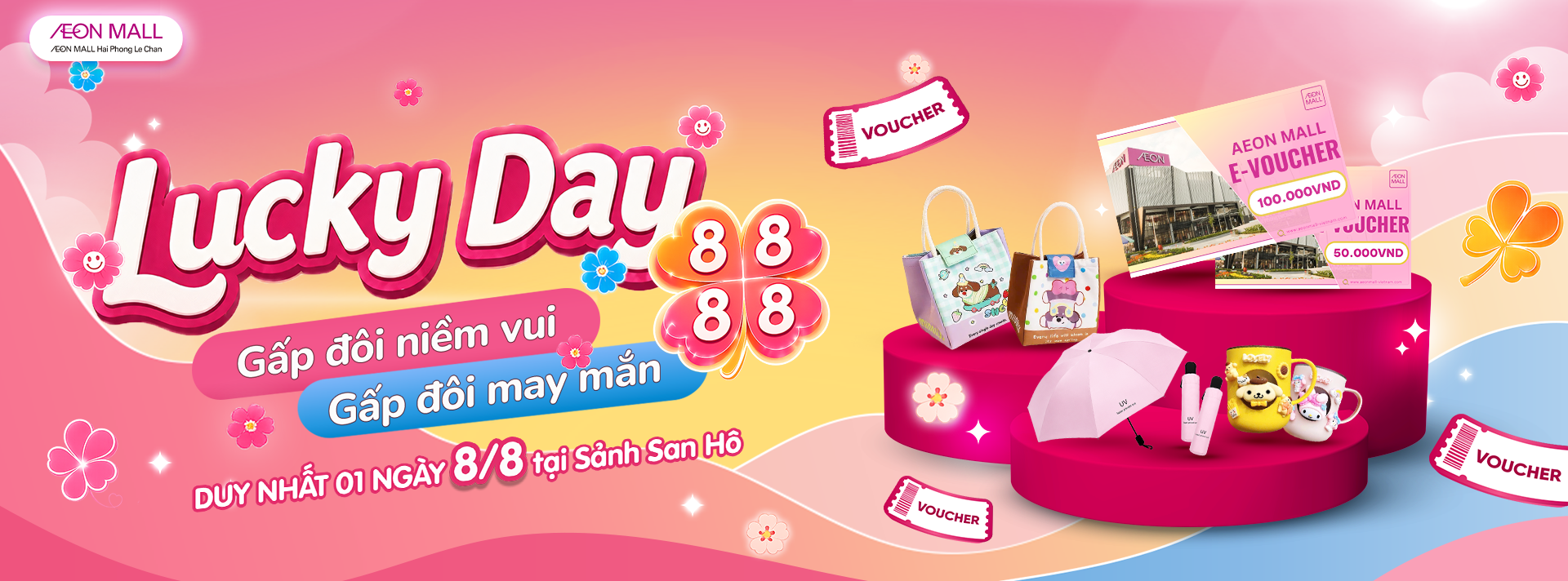 🎉 LUCKY DAY 8.8 – MUA SẮM MAY MẮN, RINH QUÀ CỰC ĐỈNH 🎁✨