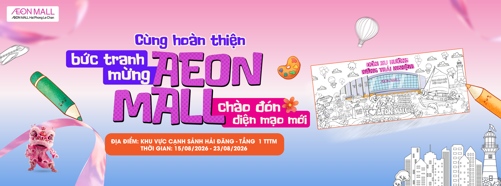 TÔ MÀU HÀNH TRÌNH MỚI – CÙNG AEON MALL VIẾT TIẾP NHỮNG SẮC MÀU TƯƠI ĐẸP