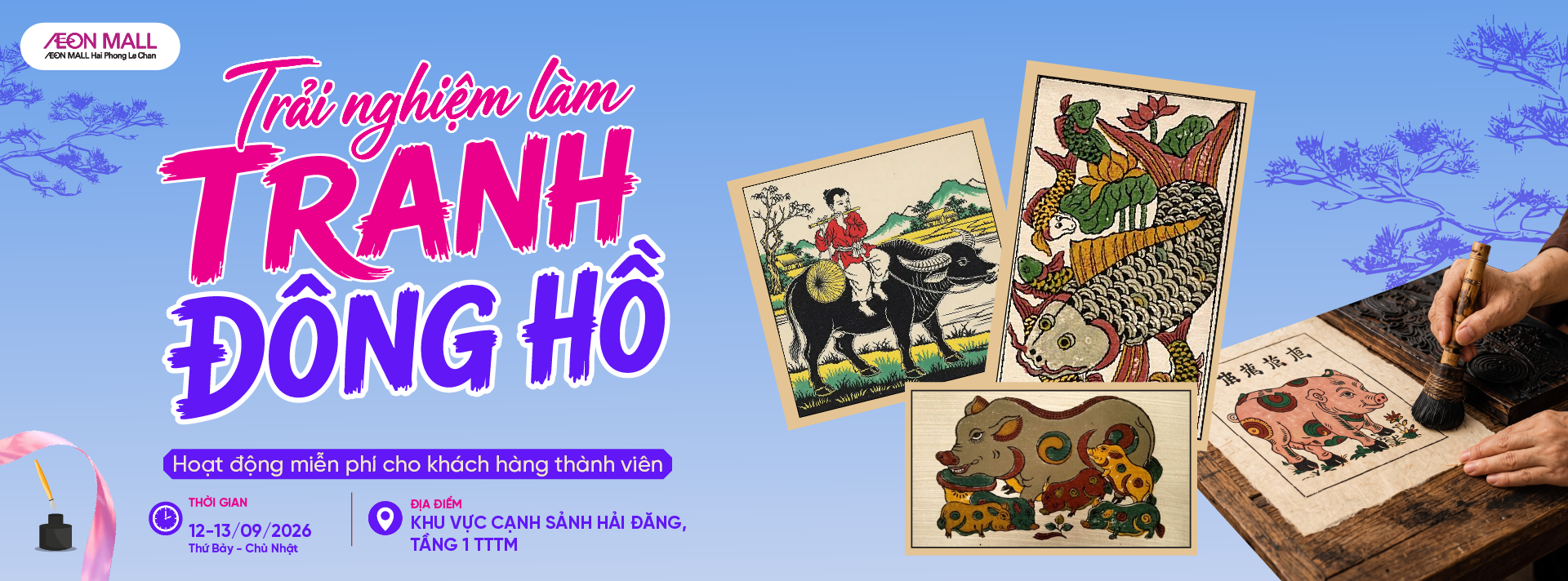 🎨 WORKSHOP TRANH ĐÔNG HỒ – TRẢI NGHIỆM VĂN HÓA, THỎA SỨC SÁNG TẠO!
