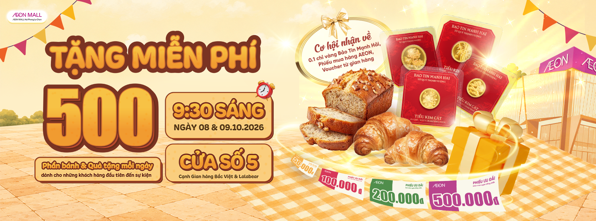500 PHẦN BÁNH & QUÀ TẶNG HẤP DẪN DÀNH TẶNG CHO KHÁCH HÀNG THAM DỰ LỄ HỘI BÁNH 2026
