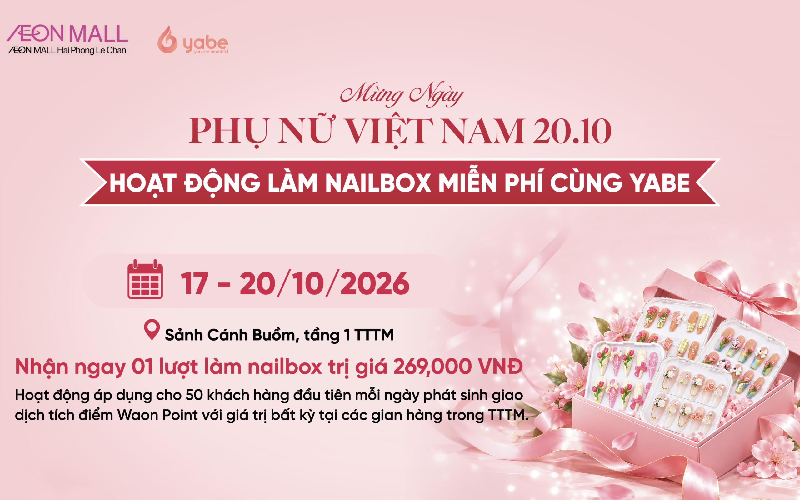 LÀM NAIL MIỄN PHÍ - AEON MALL Hải Phòng Lê Chân